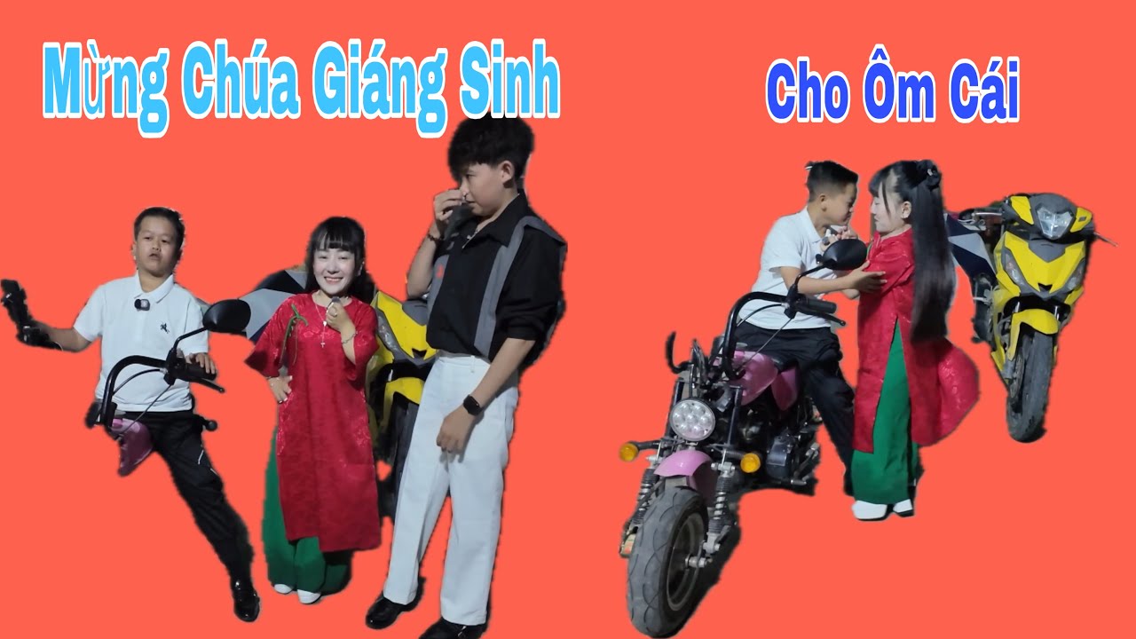 Ut Mini V&agrave; Huy T&iacute; Hon L&ecirc;n Đồ Đi Lễ Noel Ở Qu&ecirc;. 