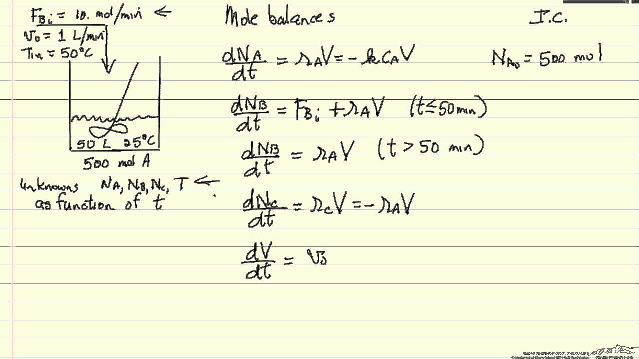 Adiabatic Semibatch Reactor Part 1