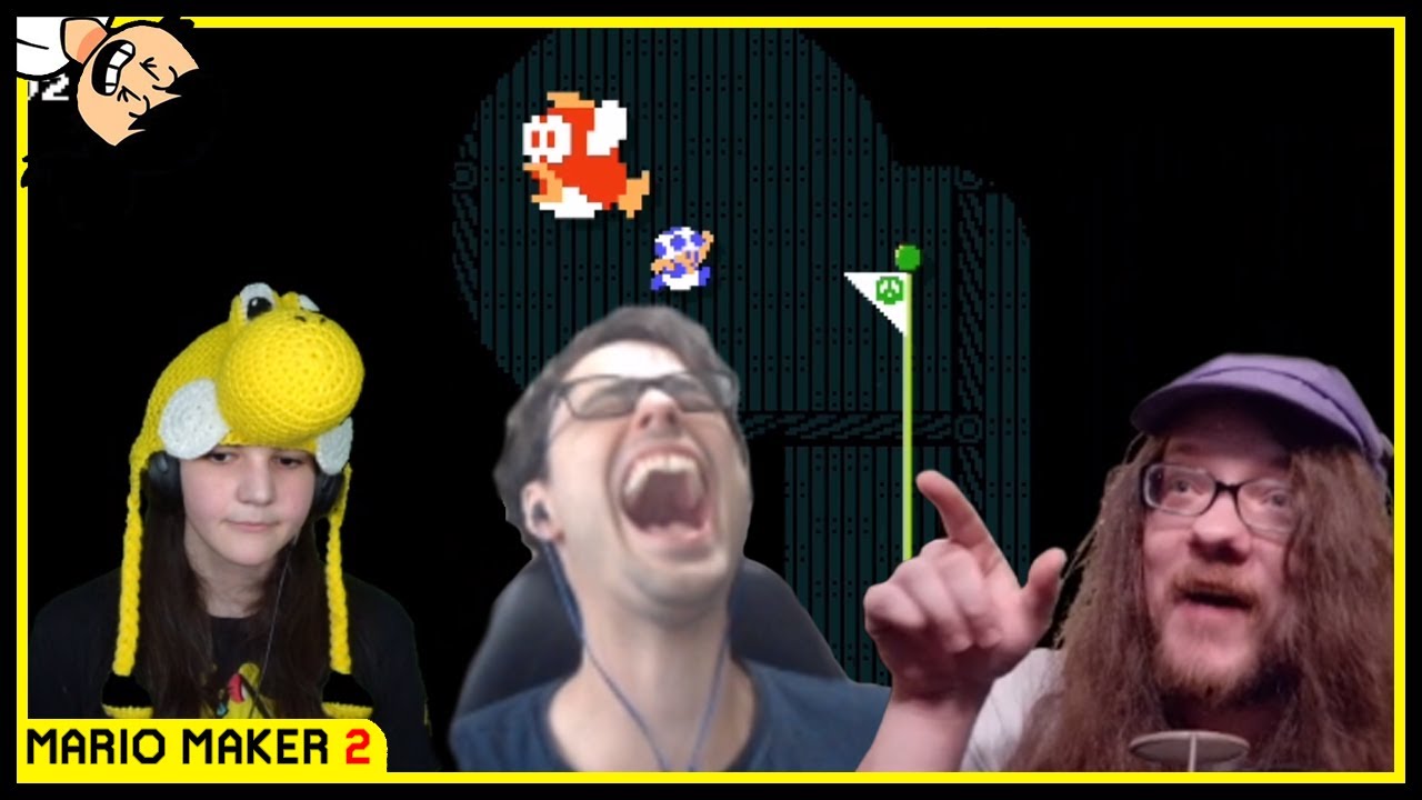 CarlSagan42, TanukiDan, and Shoujo Play My AWFUL Troll Level! Super Mario Maker 2