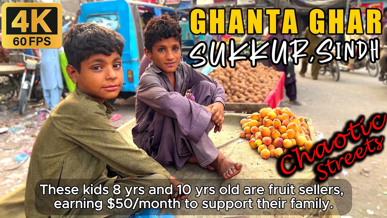 🇵🇰 SUKKUR GHANTA GHAR: CHAOTIC STREETS & VIBRANT LIFE 🔔 4K Walking Tour (2025) ❤️