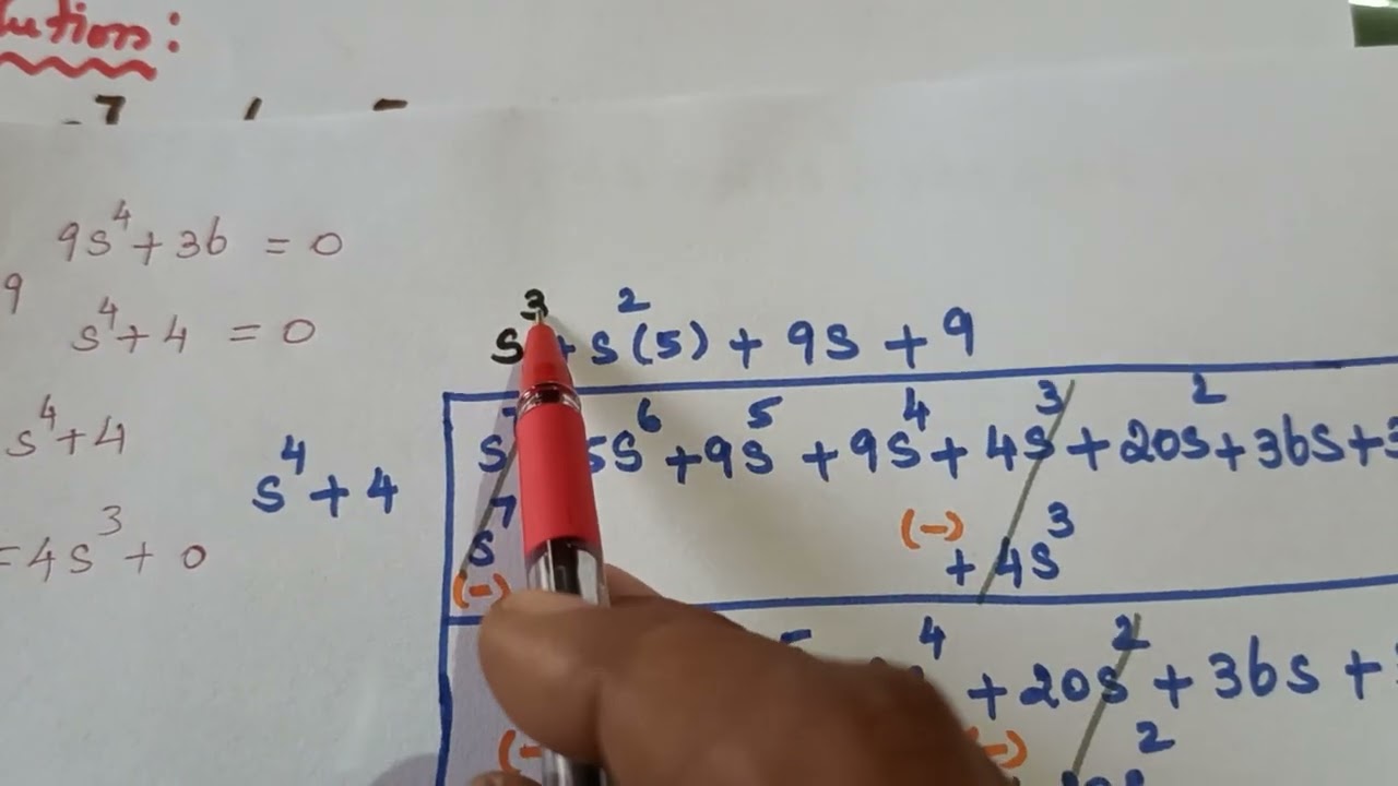 Where to apply Long Division Method to find the stability/ Routh criteria