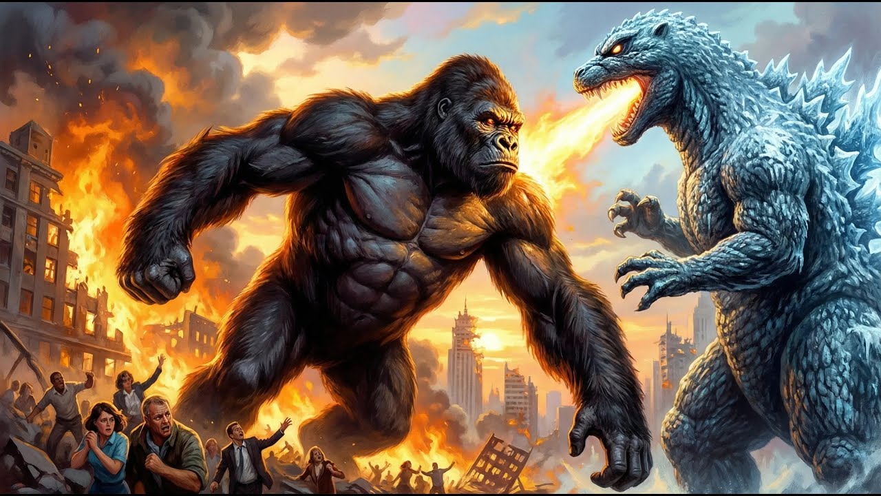 Gorilla vs Godzilla | The Great Battle Erupts! Epic Movie Scene. #animation