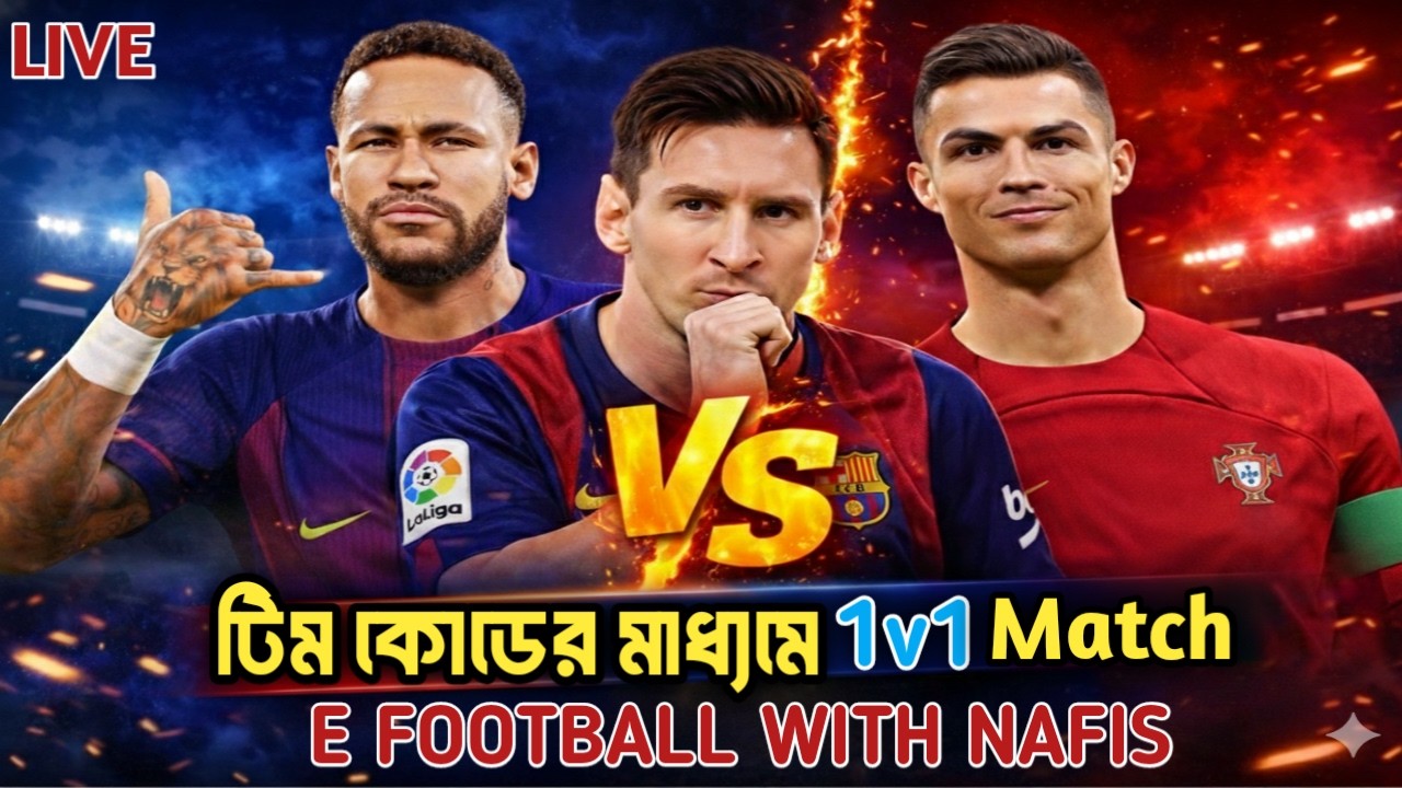 Live 1v1 E football VS টিমকোড এর মাধ্যমে  🏆⚽️