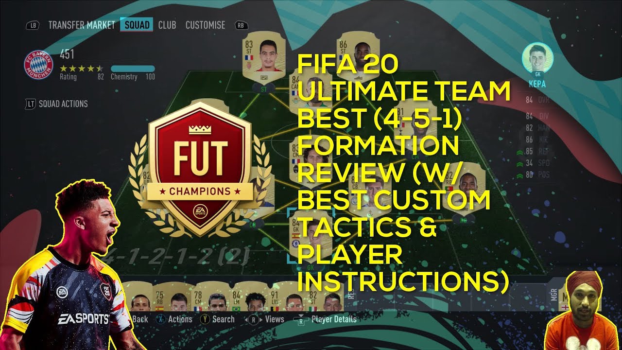 FIFA 20 ULTIMATE TEAM BEST (4-5-1) FORMATION REVIEW (W/BEST CUSTOM TACTICS & PLAYER INSTRUCTIONS)