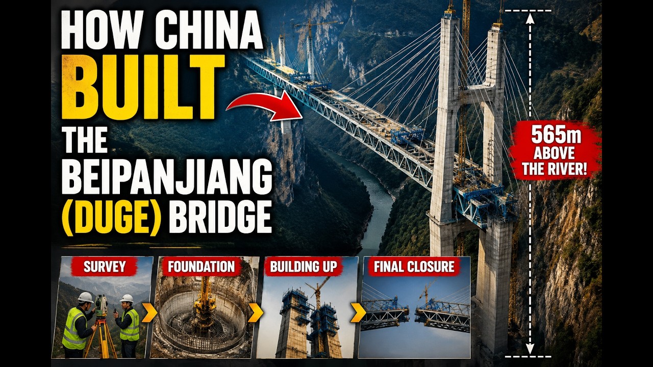 How China Built the Beipanjiang (Duge) Bridge | Full Construction Process
