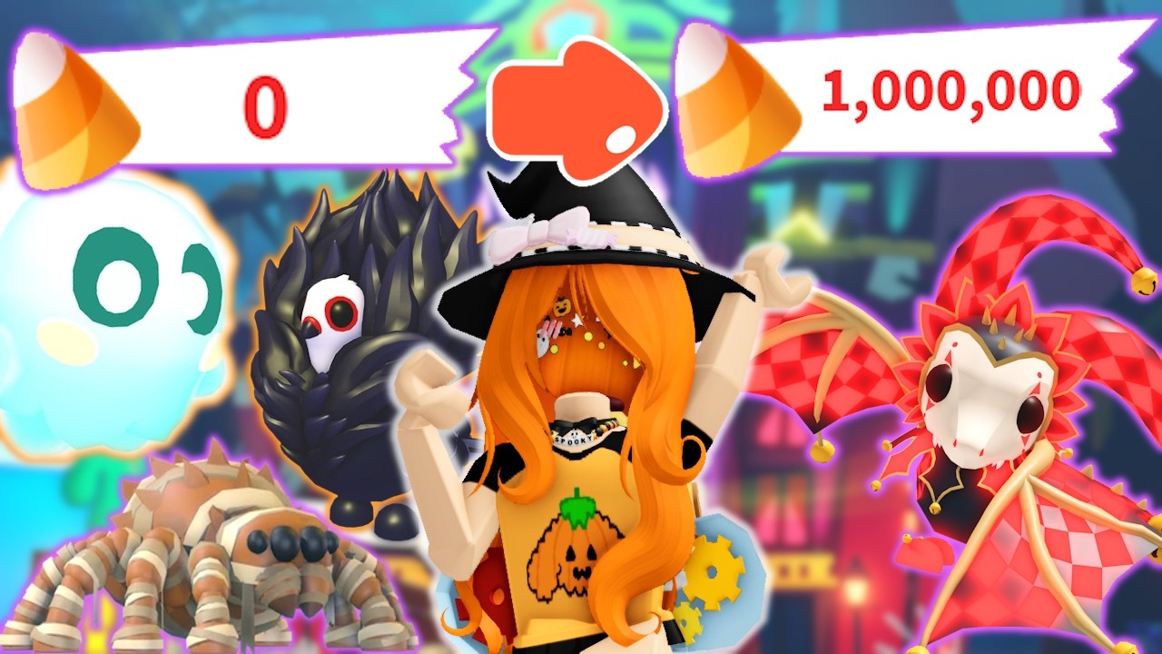Grinding 1 MILLION Candy Corns! | Adopt Me Halloween 2026 Event Roblox | Riivv3r