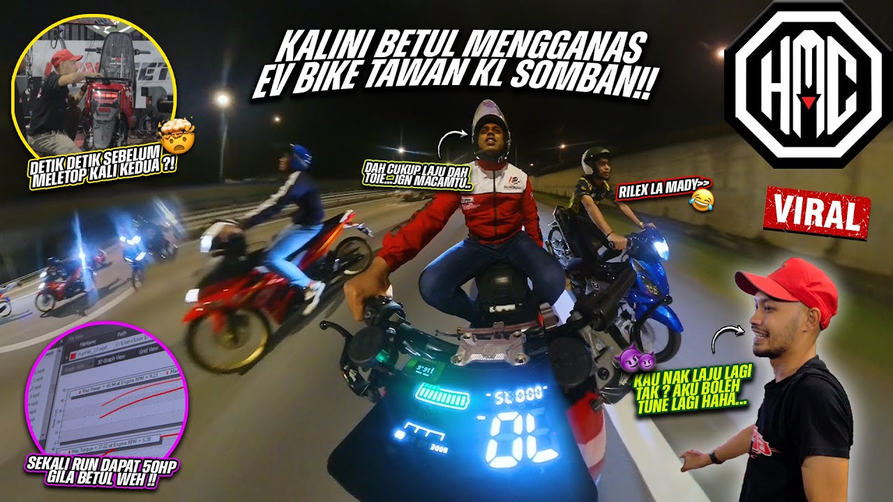 EV BiKE Mengganas KL Somban !! 😈 | 3 Kali Melet0P Atas DYNO ? 😱 | Event V1 Gathering 😍