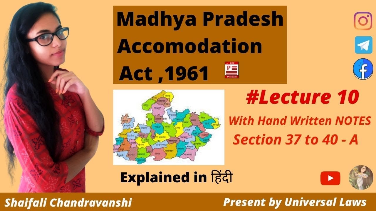 MP Accomodation Act 1961|| Section 37 to 40-A | in Hindi || Lecture #mpj #mpjudiciary