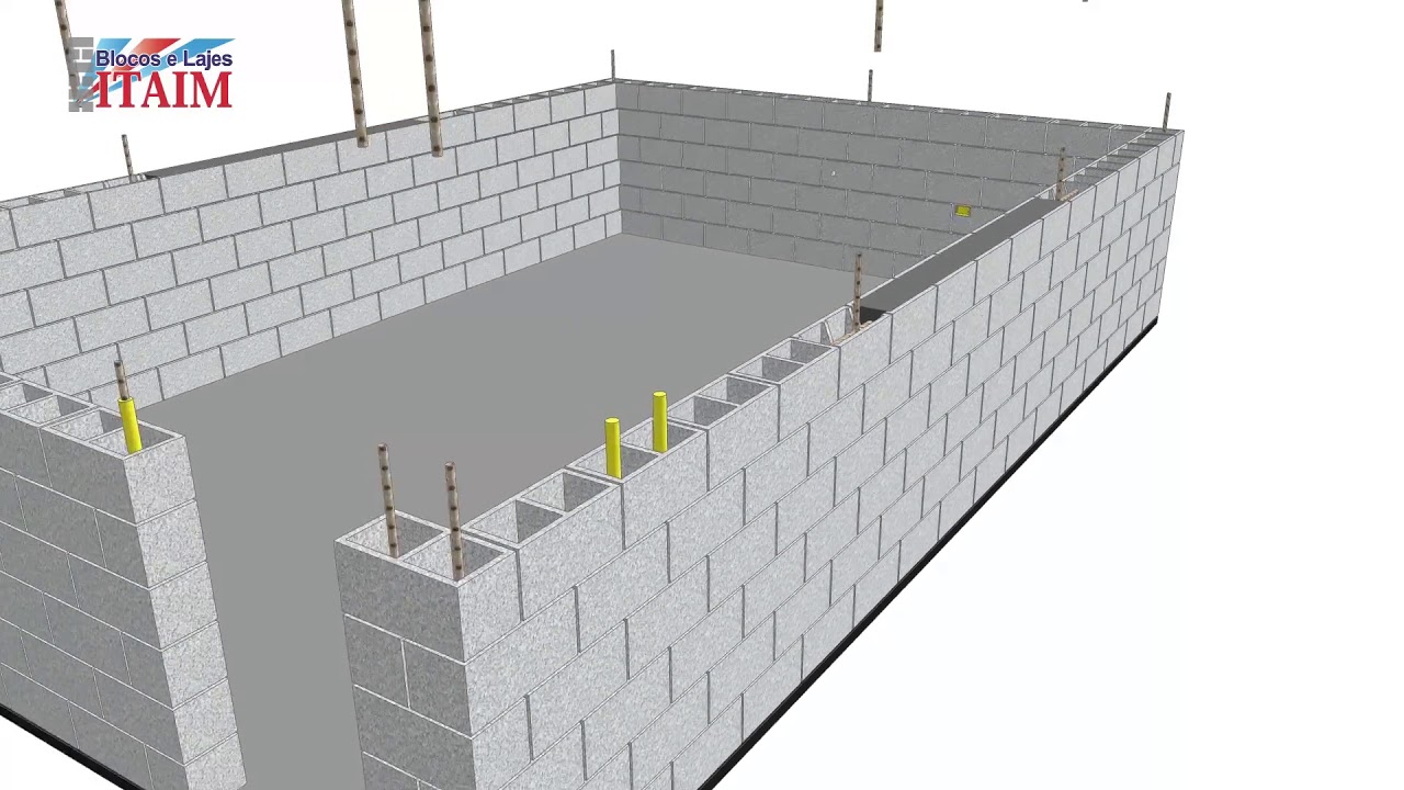 Casa com Bloco de Concreto Estrutural - Blocos e Lajes Itaim