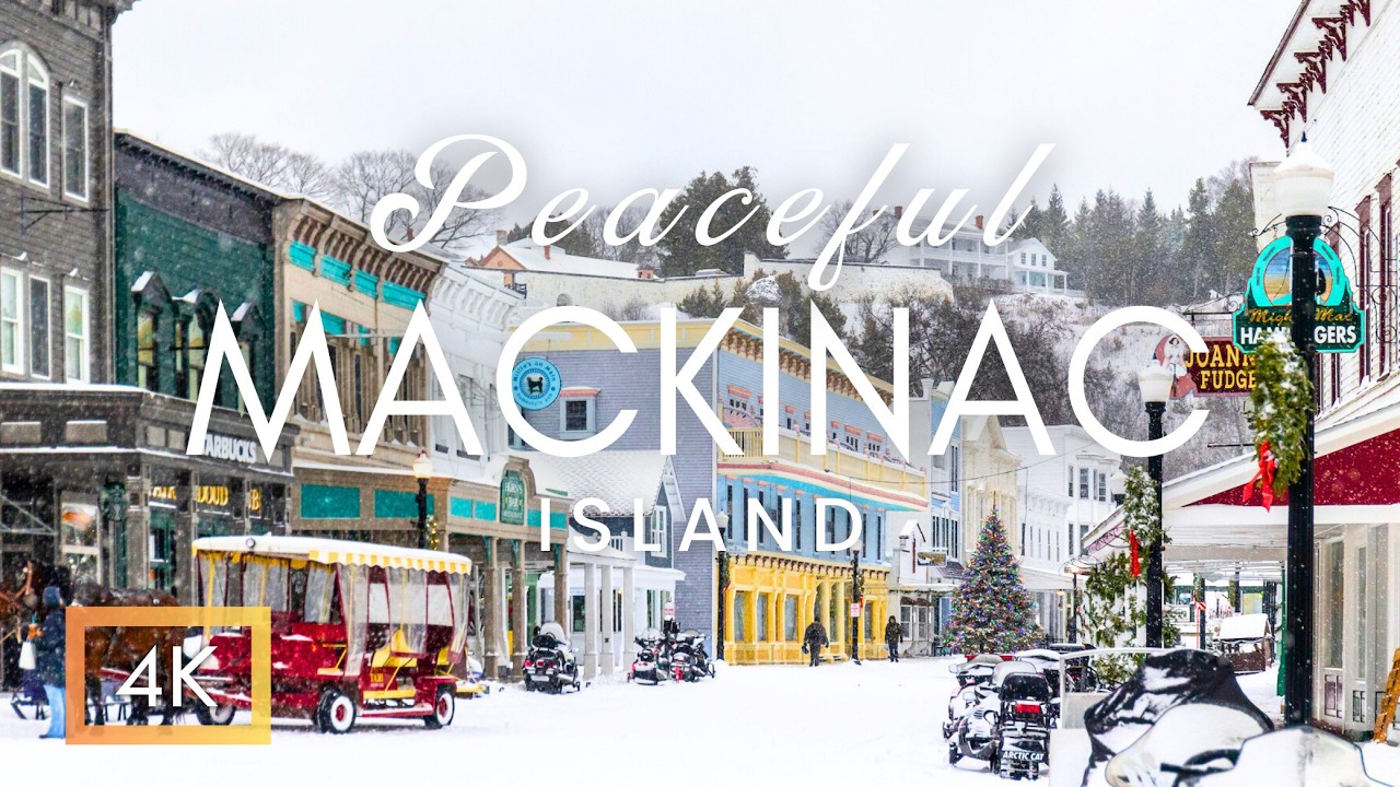 Cozy Winter Tour Of Mackinac Island ☕️🦃😊 Peaceful Thanksgiving Day Video | Relaxing Background Music