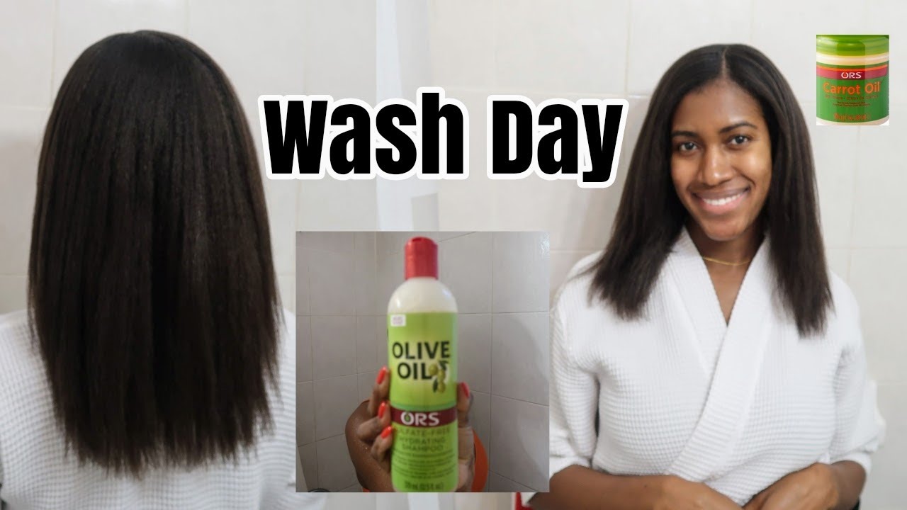 RELAXED HAIR | WASH DAY + DEEP CONDITION W / ORS PRODUCTS