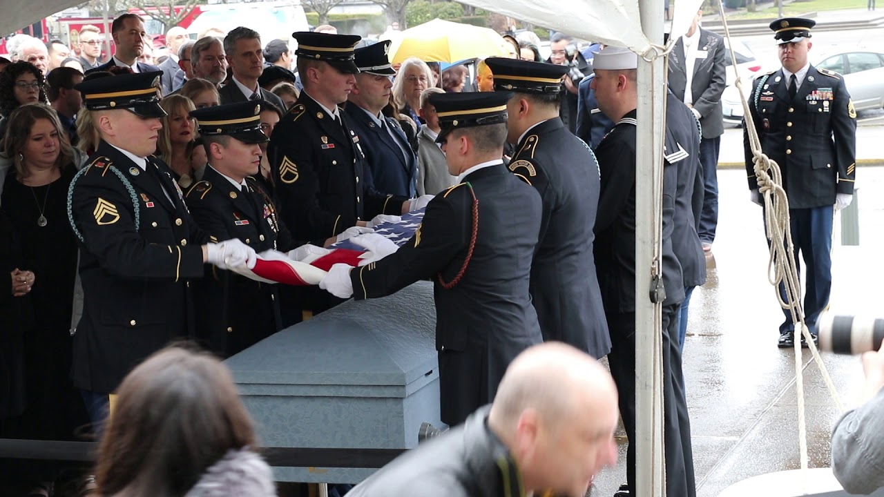 Folding the American flag