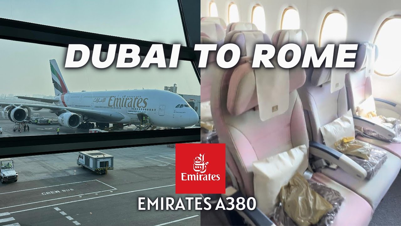 EMIRATES A380 EK097 ✈️ | Economy Class Experience & Review | DUBAI TO ROME