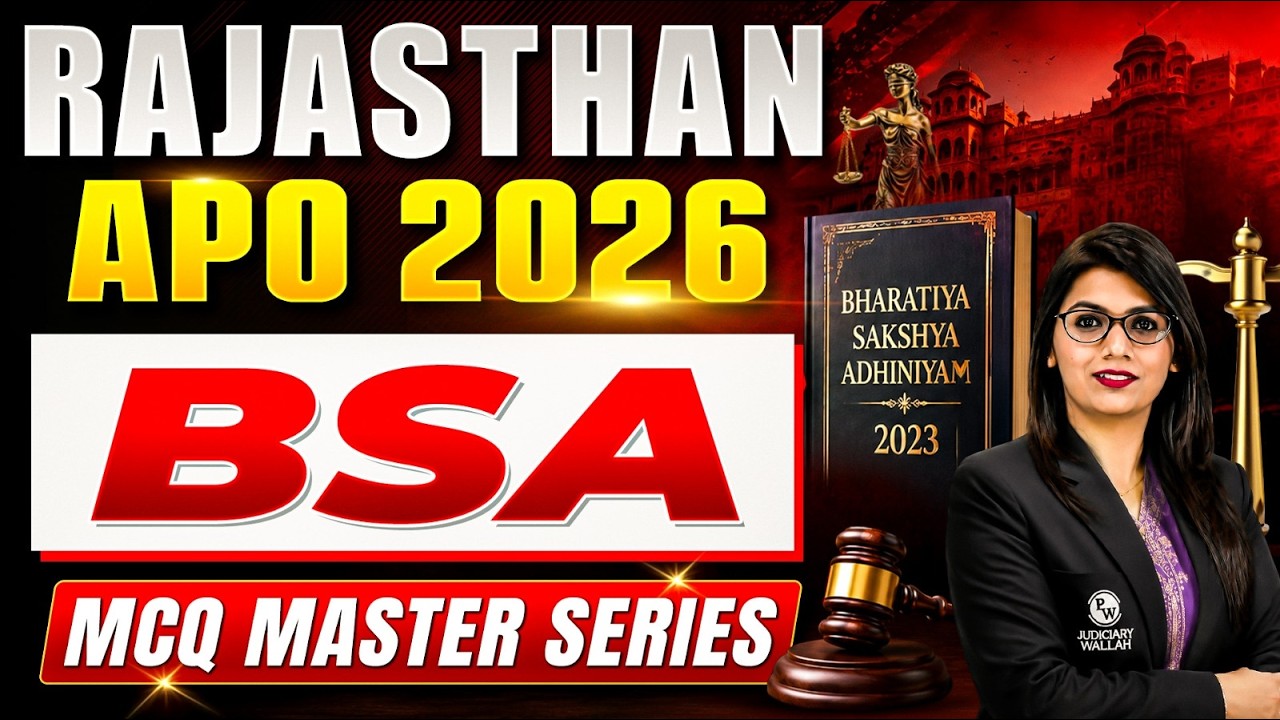 Rajasthan APO Prelims 2026 | BSA MCQs | Class-02 | MCQ Master Series | Judiciary By PW