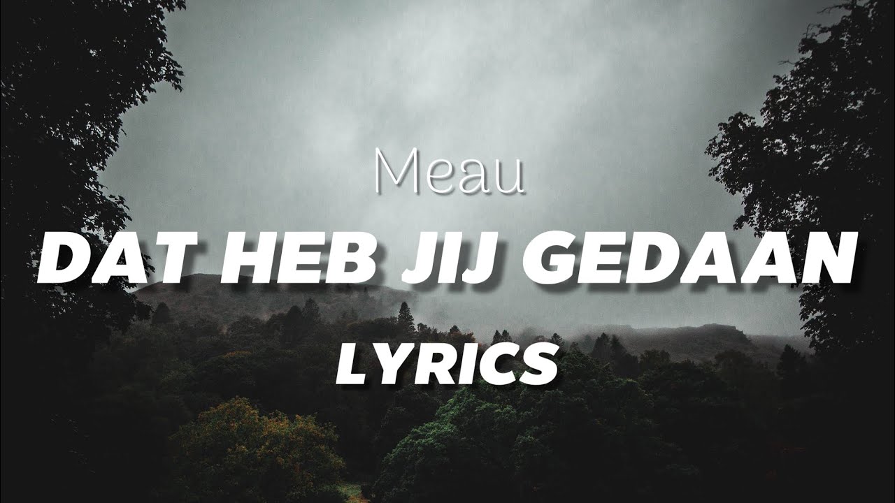 MEAU - Dat heb jij gedaan (LYRICS)
