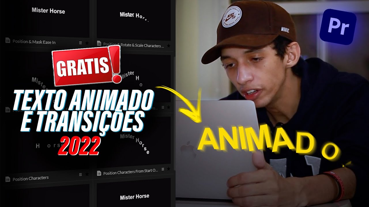 COMO COLOCAR TEXTOS ANIMADOS E TRANSIÇÕES GRÁTIS PARA PREMIERE! (MR HORSE - 2022)