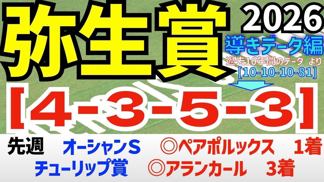 【弥生賞2026】　導きデータ編　/フェブラリーＳ ◎コスタノヴァ 馬券回収率899％/2025年の馬券回収率は127％/単勝回収率は二年連続100％以上【データ傾向】【競馬予想】