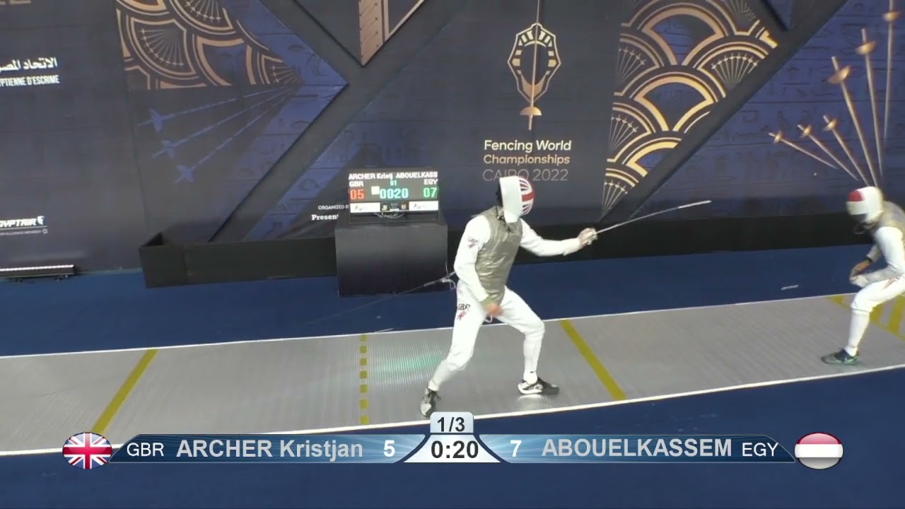 2022 244 T32 05 M F Individual Cairo EGY CHM YELLOW ABOUELKASSEM EGY vs ARCHER GBR
