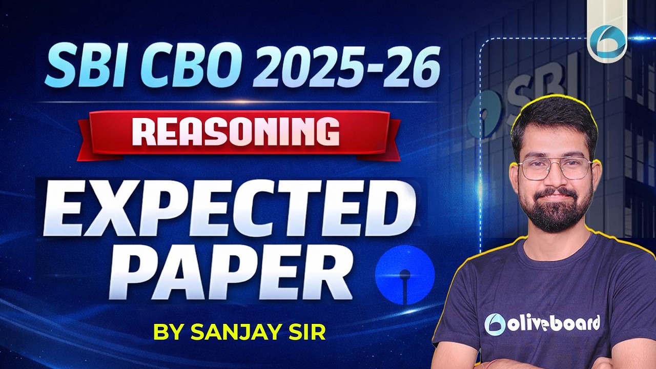 SBI CBO Reasoning 2025-26 | Expected Paper | Most Expected Questions | By Sanjay Sir