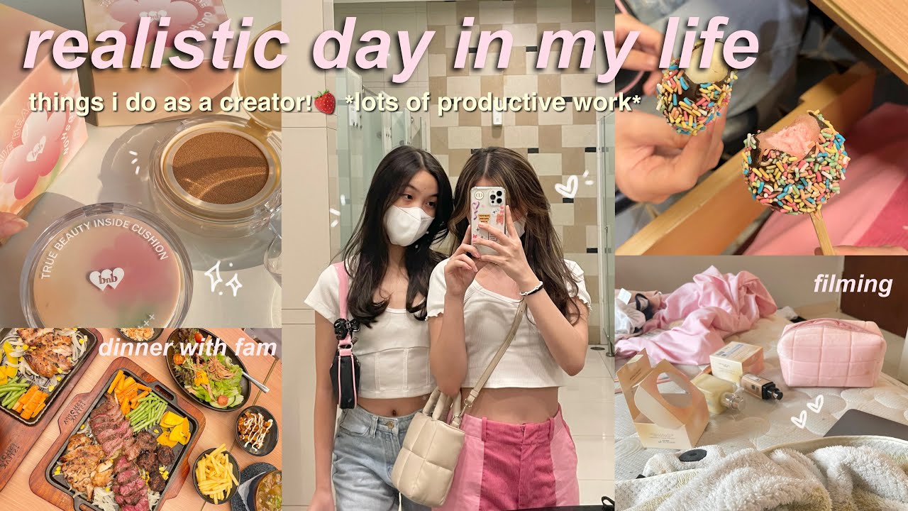 realistic days in my life! 💌 pulled an all nighter, things i do as a creator, dinner *chaotic* 🏹: ✧