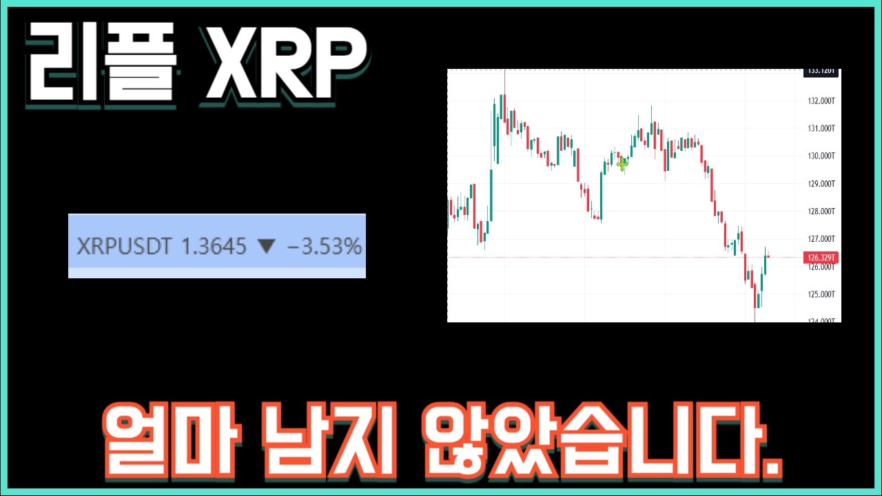 리플 XRP 얼마 남지 않았습니다.