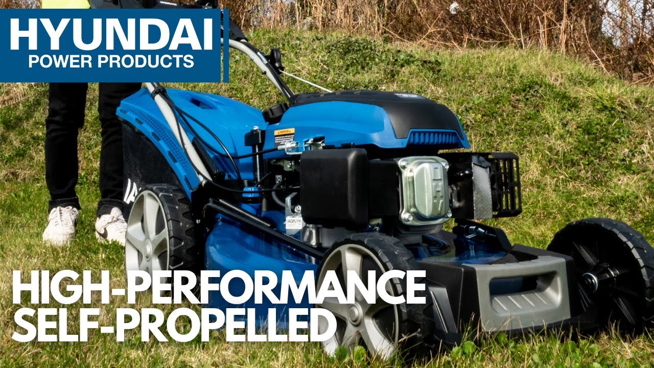 The Large Electric Start-Self Propelled 56cm Petrol Lawnmower By Hyundai - The HYM560SPE
