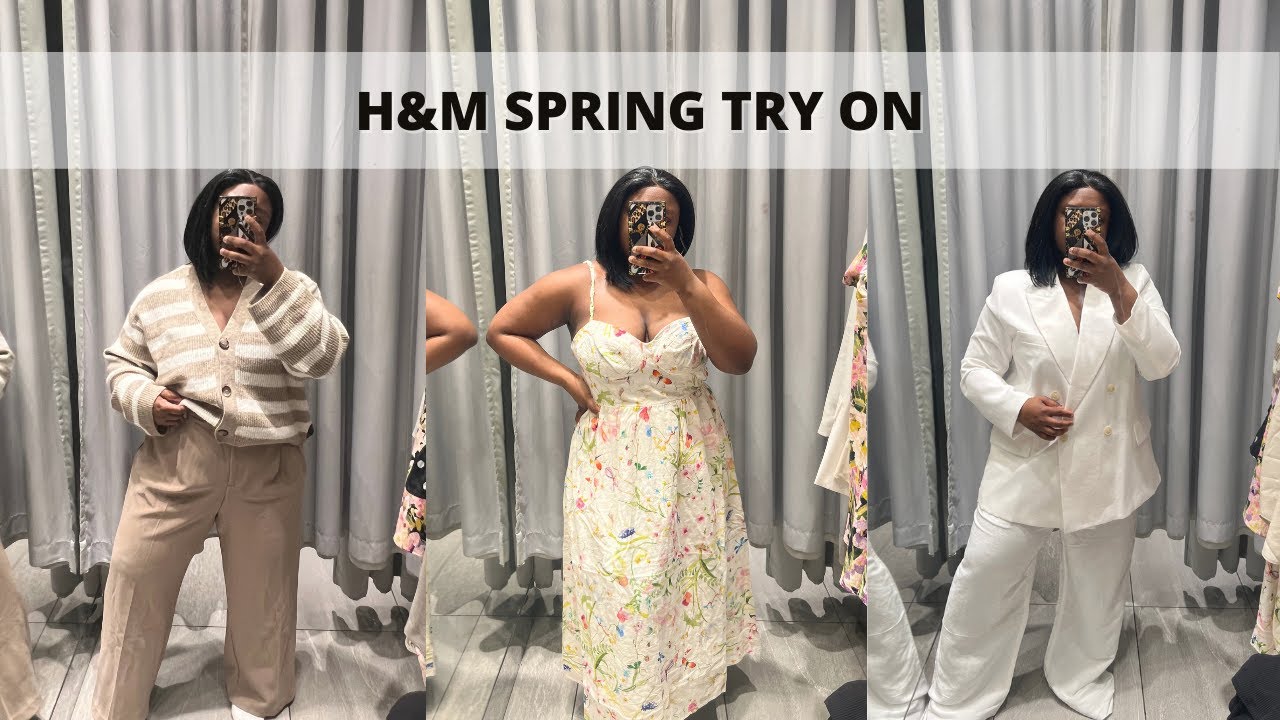 NEW IN H&M Spring Try on 2023  Spring Dresses + Pants + Tops