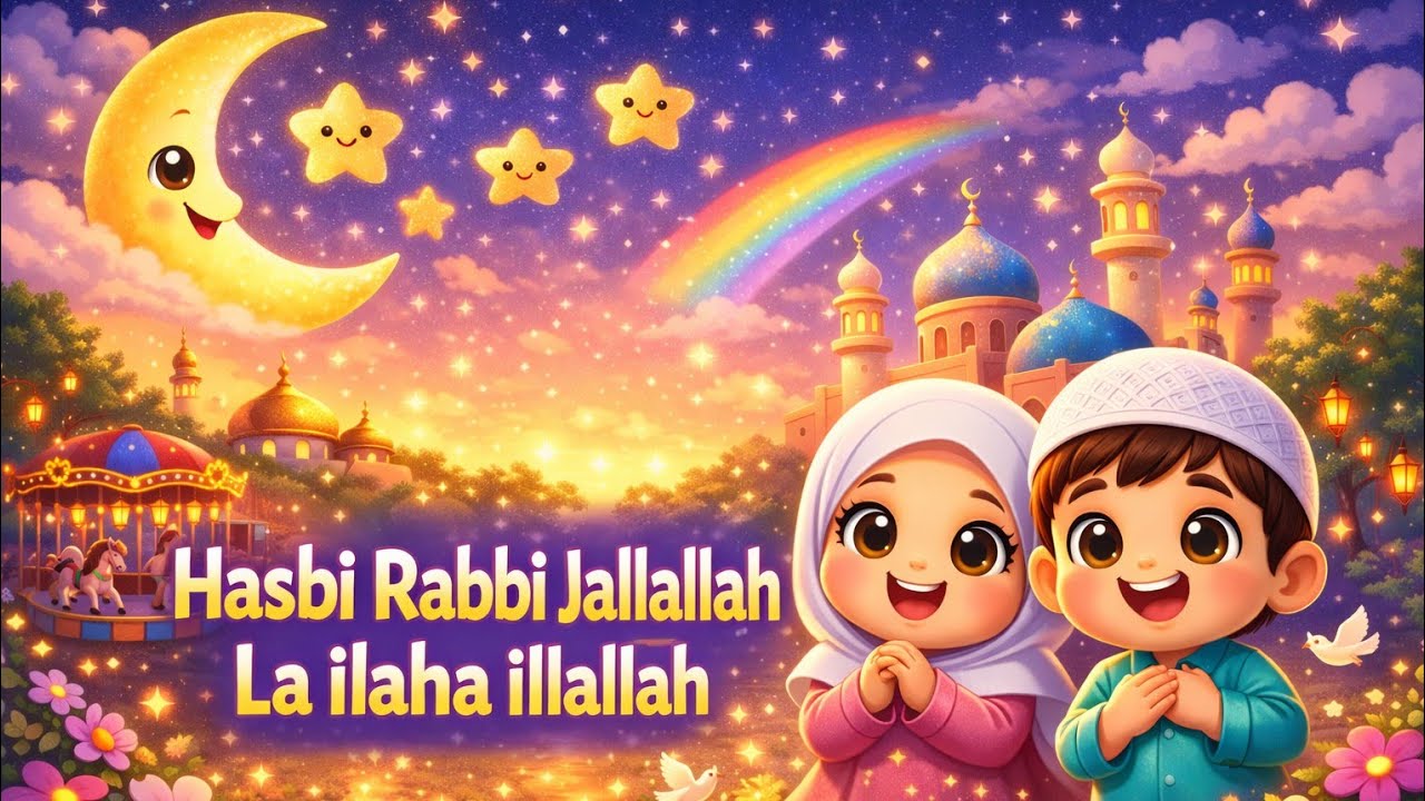 Hasbi Rabbi Jallallah | La Ilaha Illallah 🌙 Cute Islamic Kids Nasheed | 3D Cartoon Animation