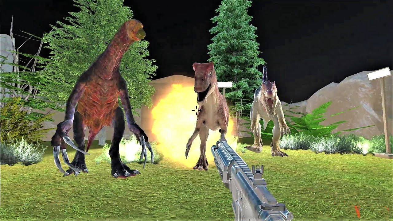 Dinosaur park at night is full of danger. FPS perspective! | Animal Revolt Battle Simulator