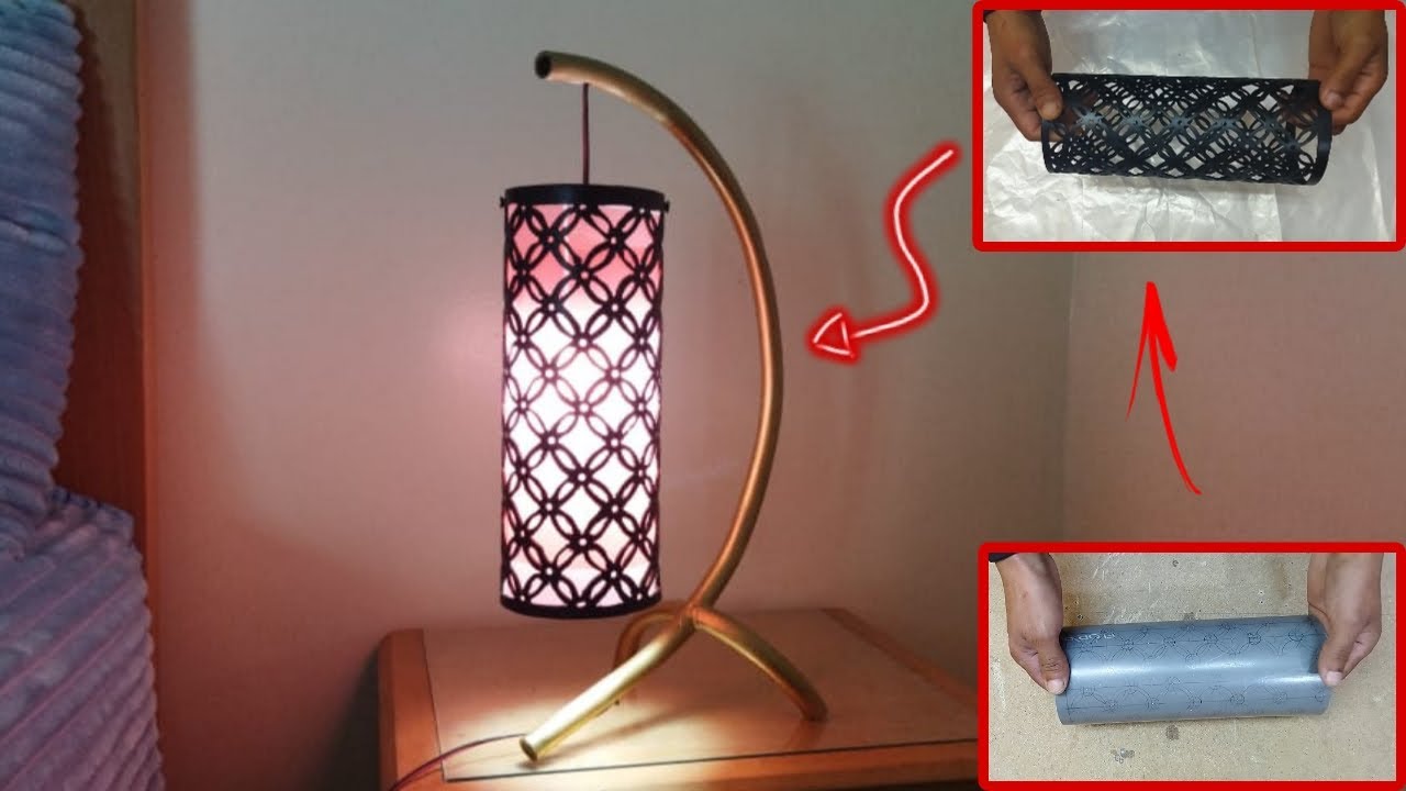 Idea to Make a Decorative Desk Lamp using PVC Pipe