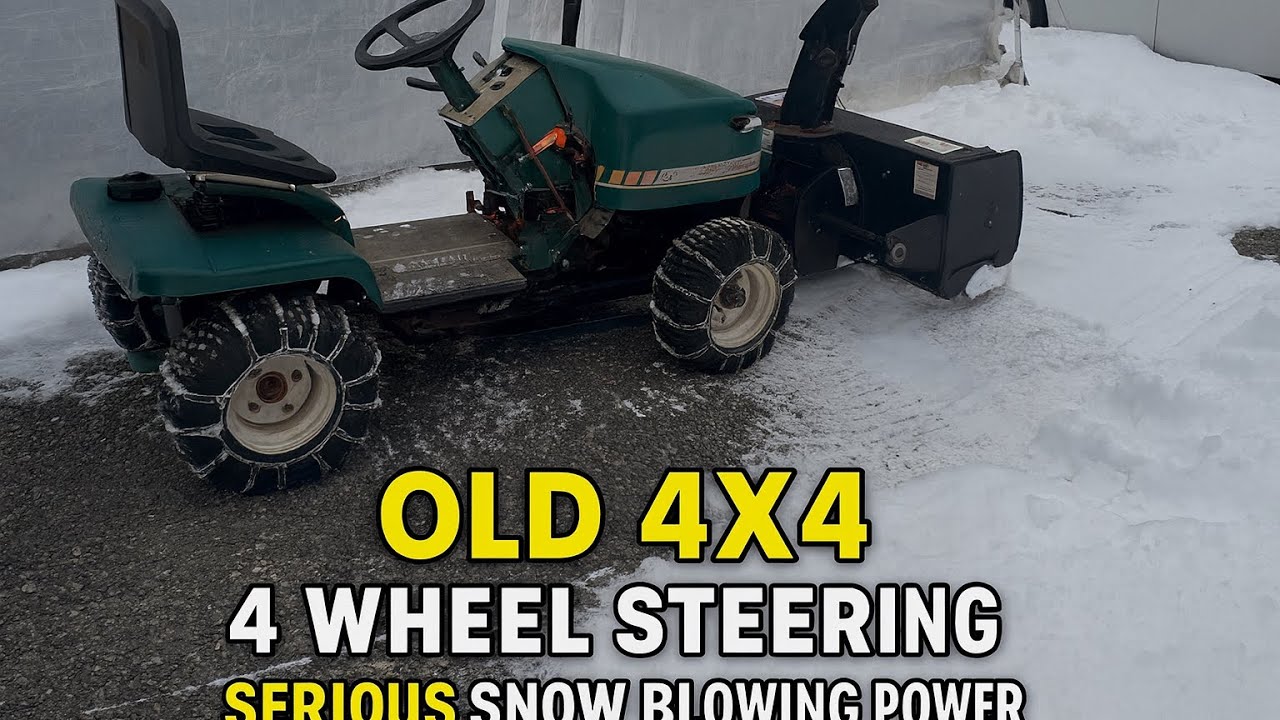 OLD GIERE MOUNTAINEER 4x4 4 WHEEL STEERING TRACTOR DEMO BLOWING SNOW!