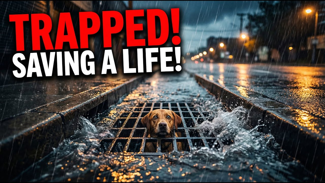 Swept Away by the Flood | A Dog Trapped in a Drain Fighting for His Life.