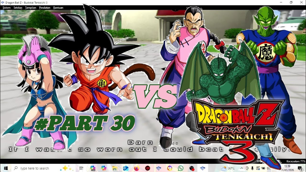 DRAGON BALL Z BUDOKAI TENKAICHI 3 - SON GOKU & CHI CHI vs TAOPAIPAI, LITTLE DEMON KING & DRUM