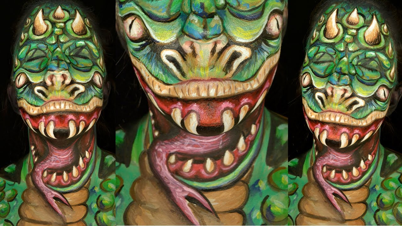 MAKEUP TUTORIAL | DIY HALLOWEEN MAKEUP | DRAGON FACEPAINTING