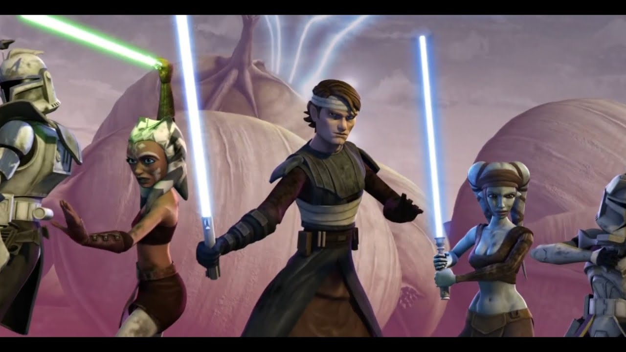 Star Wars The Clone Wars - Anakin, Ahsoka & Ayla Secura Vs. Droiden-Armee 