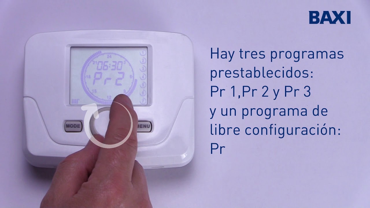 Programación de los termostatos BAXI TCX10C y RX10C