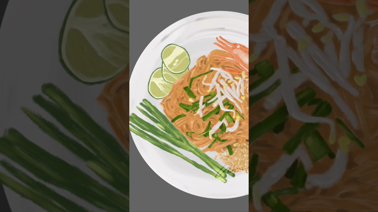 Pad Thai #adobefrescopainting #foodillustration #art #digitalart #oilpainting #thaifood