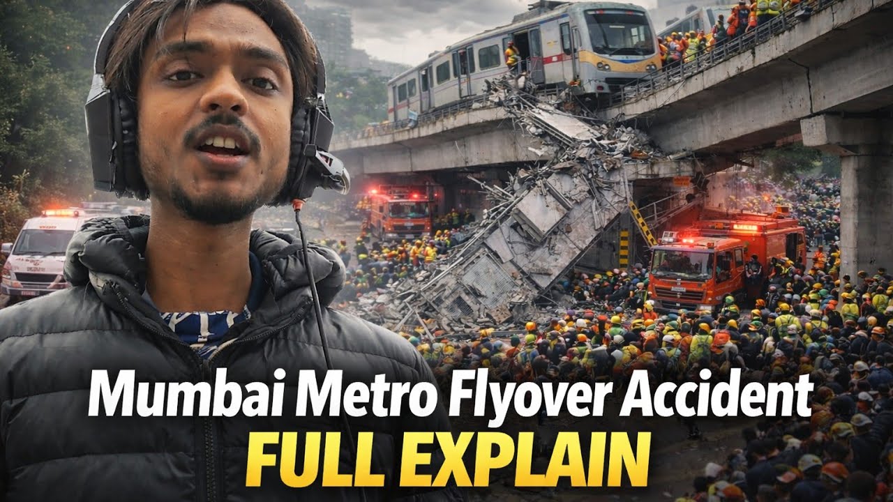 Mumbai metro flyover accident full explain 😟( 1death 2injuerd) 