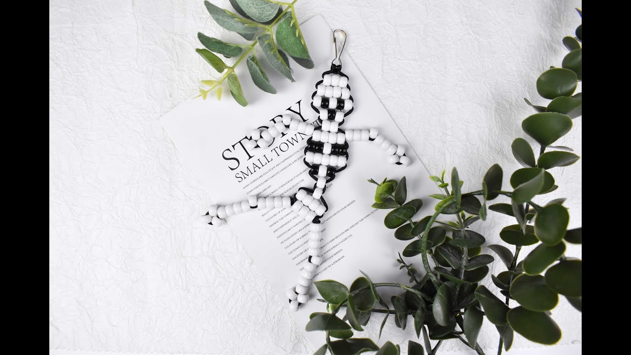 How to Make Skull Skeleton Shaped Keychain with ponybeads?