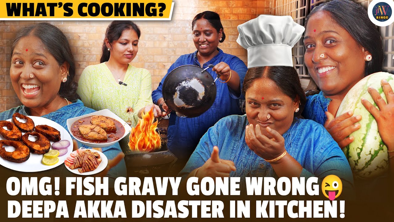 Deepa Akka vs Fish🐟 Only my husband cooks at home😂What's Cooking Turns into Comedy Show !