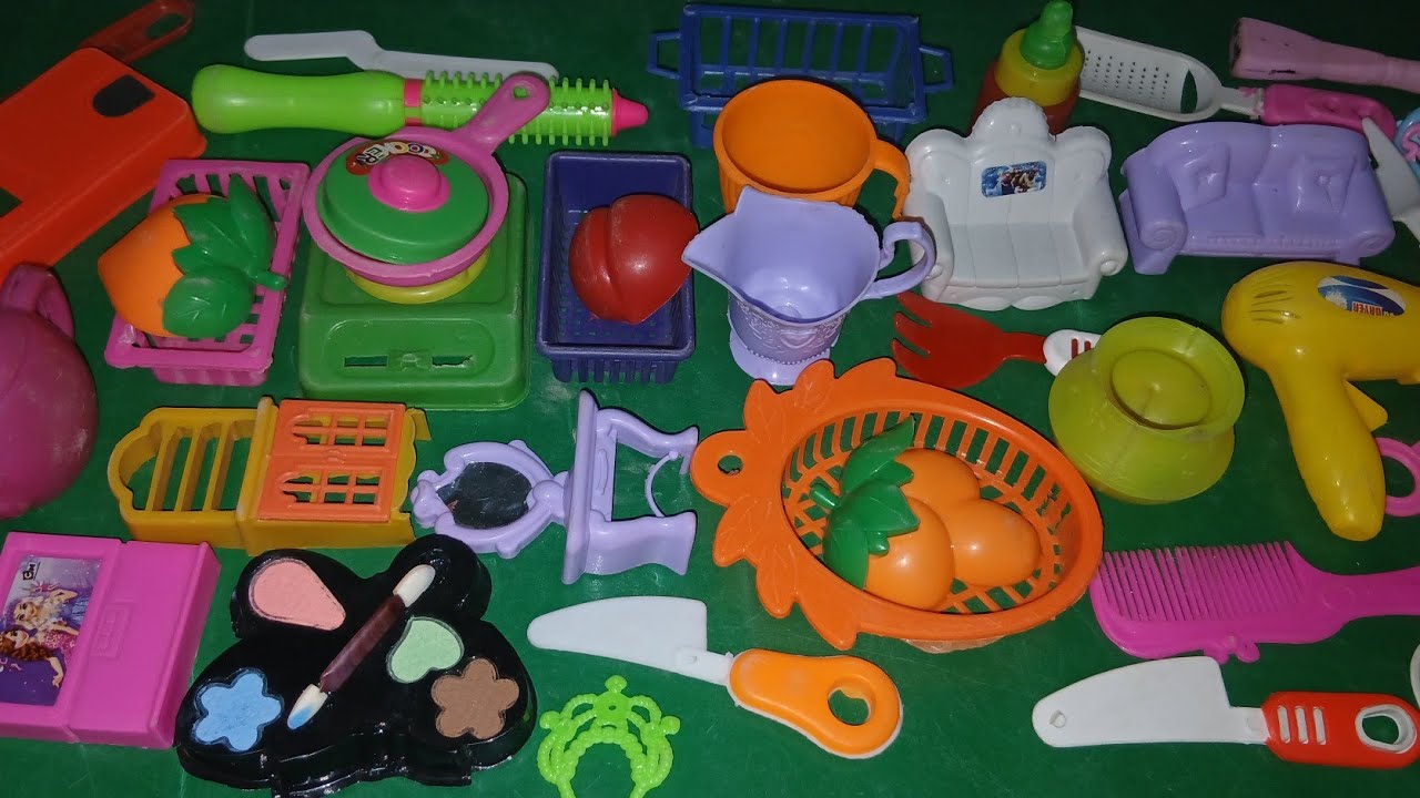 Satisfying with unboxing #colr full miniature barbie kitty kitchen set video #asmr 