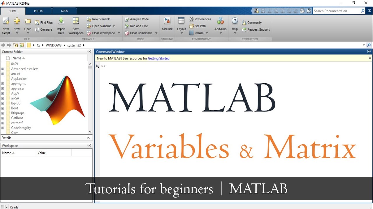 Переменные и матрицы MATLAB | Учебное пособие по MATLAB для начинающих | Mruduraj