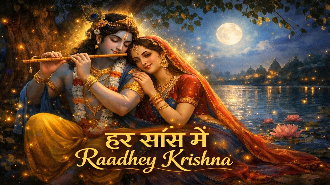 हर सांस में Raadhey Krishna | Meditation Bhajan | Komal Female Voice | Peaceful Krishna Bhakti Music