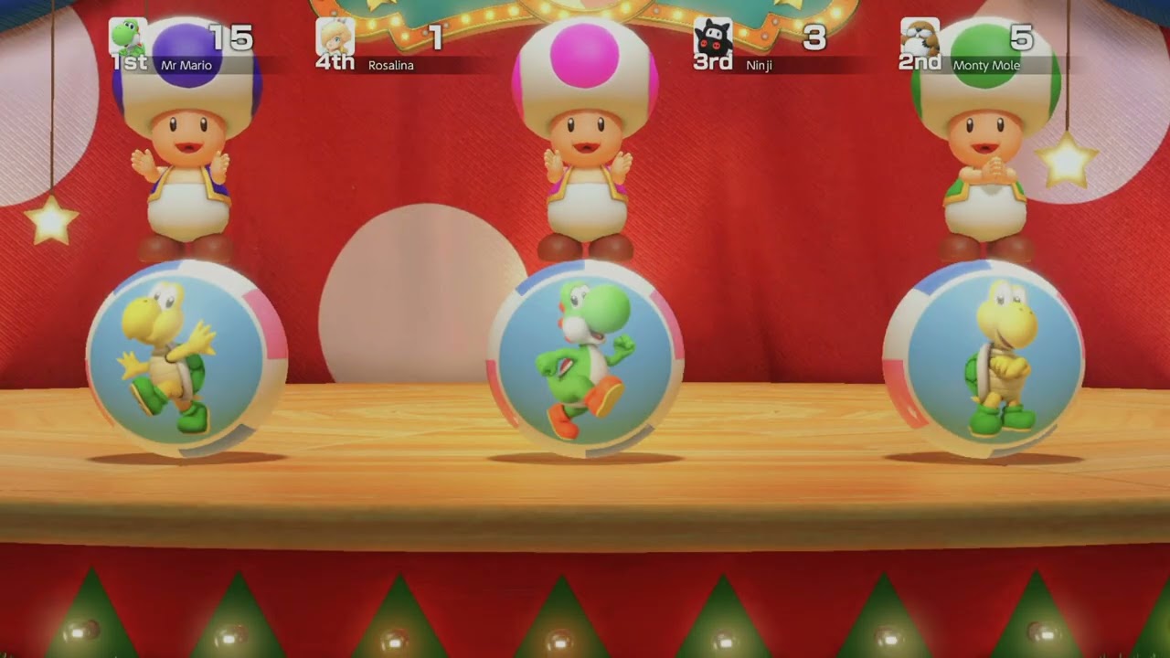 Super Mario Party Jamboree #113 - Yoshi vs Monty Mole vs Ninji vs Rosalina in Goomba Lagoon