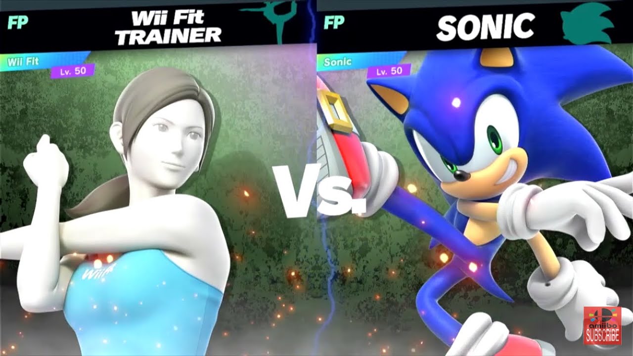 Super Smash Bros Ultimate Amiibo Fights – Wii Fit Trainer vs the World #36 Wii Fit vs Sonic