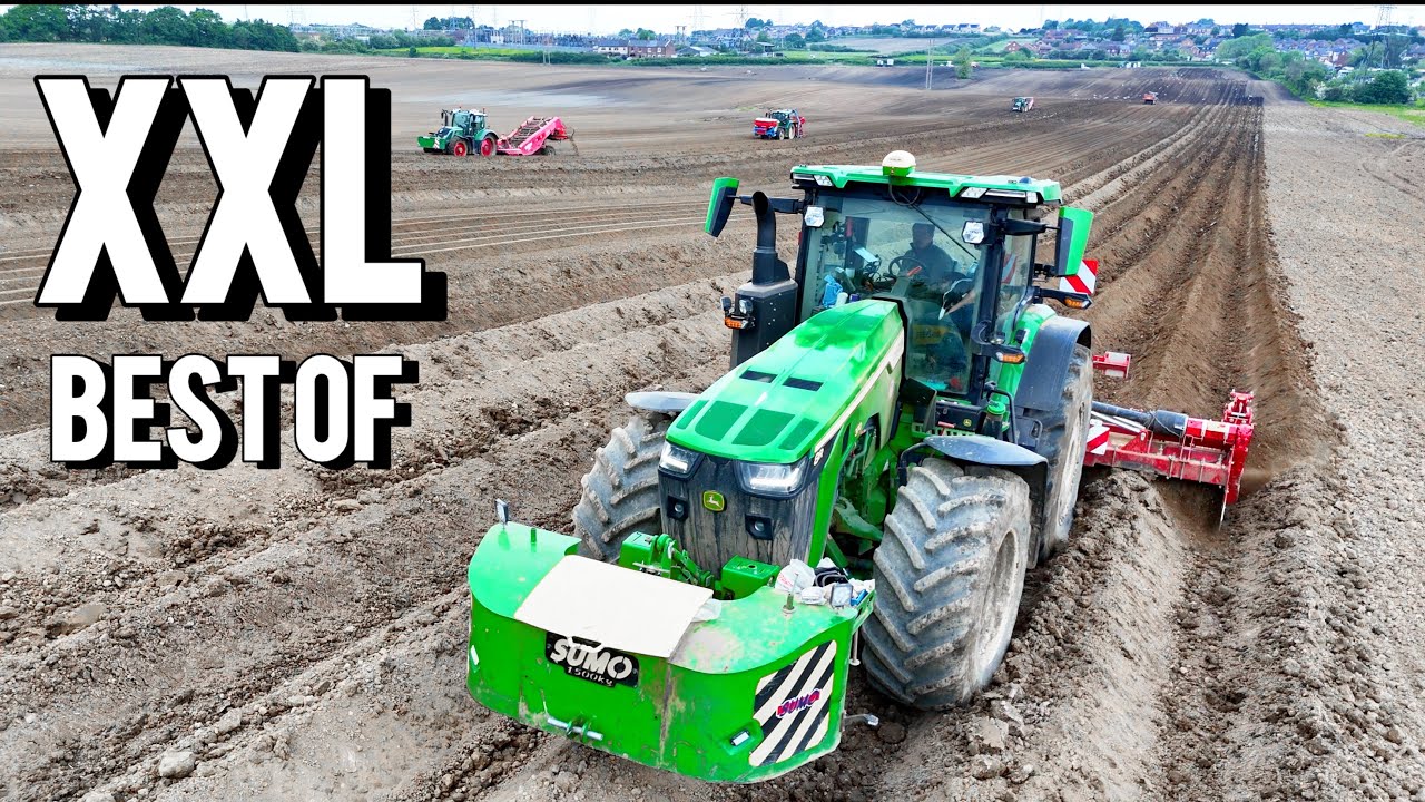 XXL BEST OF TRACTORS | Planting Potatoes JOHN DEERE 8R 370 Grimme | agriculture | England Yorkshire