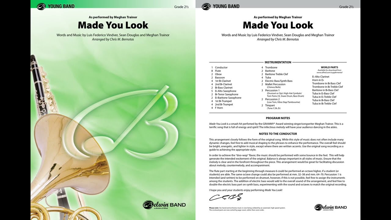 Made You Look, arr. Chris M. Bernotas – Score & Sound