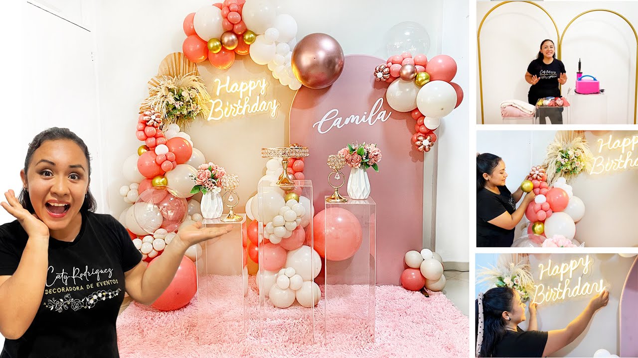 Como hacer un Arco de Globos - Decoración para cumpleaños PASO A PASO🎉🥳