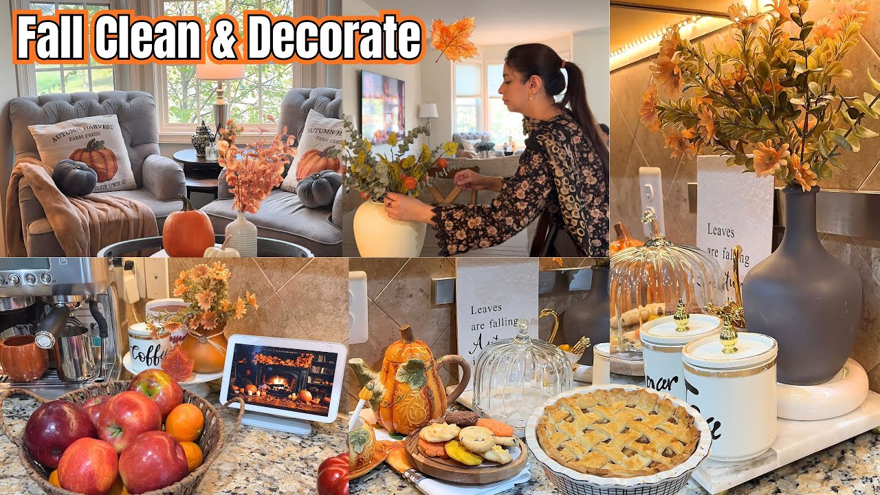 🍁 FALL KITCHEN DECOR 🍁 COZY FALL DECOR & HOMEMADE APPLE PIE 🥧