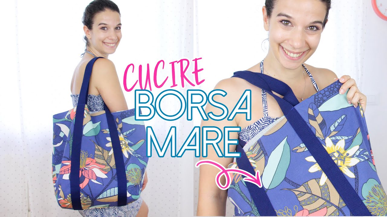 Come cucire una borsa mare o maxi shopper con tasca interna | Cucito facile | Un punto alla volta